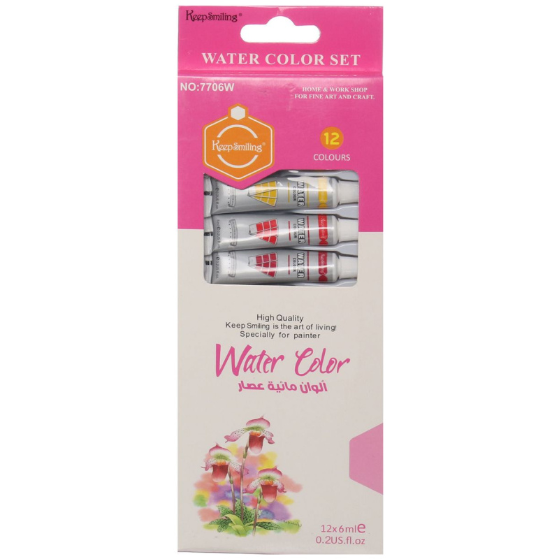 علبة الوان مائية انابيب 12 لون W7706
