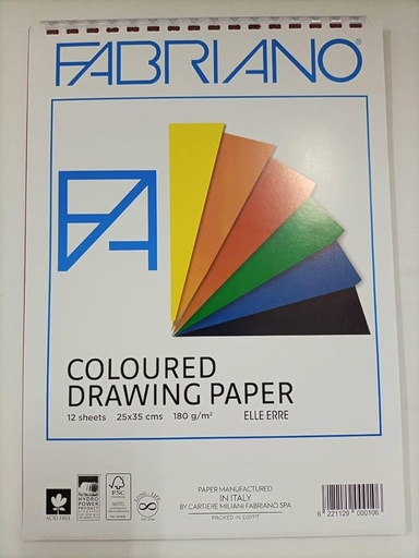 [6221129000168] اسكتش رسم سلك فبريانو 180 جرام 1/4 الوان