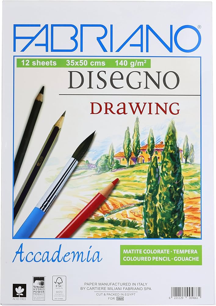 سكتش سلك فبريانو1/8فرخ ابيض 140 جرام