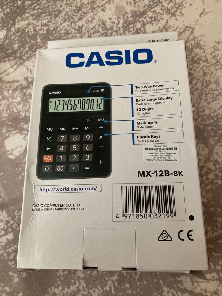 الة حاسبة كاسيو  MX -12B-BK