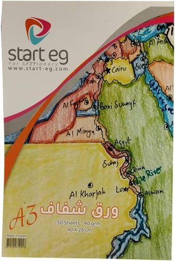 [1811200310016] اسكتش زبدة شفاف 50 ورقة A3