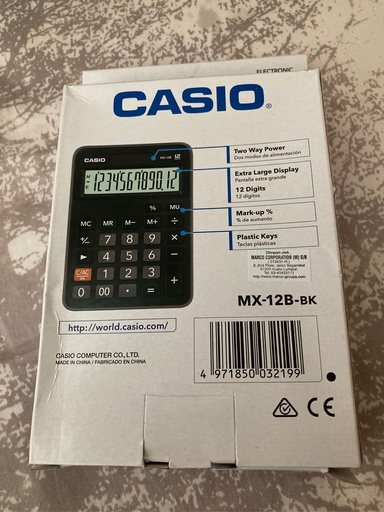 [4971850032199] الة حاسبة كاسيو  MX -12B-BK