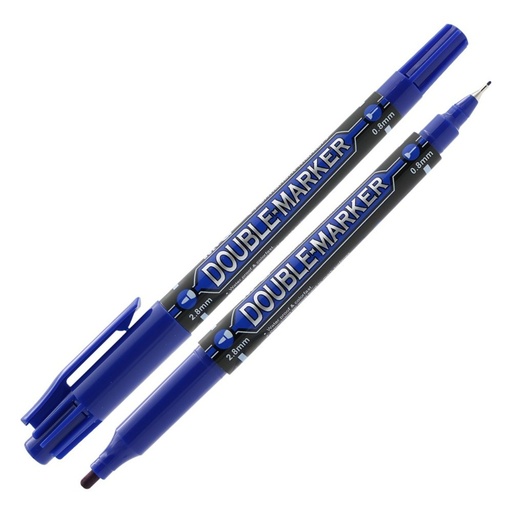 [6947503702403] قلم تحبير 2 سن 0.8 مل , 2.8 مل MG ازرق موديل 21372