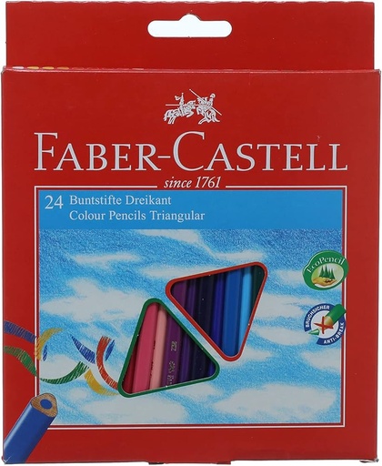 [8681241073064] علبة الوان خشب مثلثة 24 لون فبركاسل